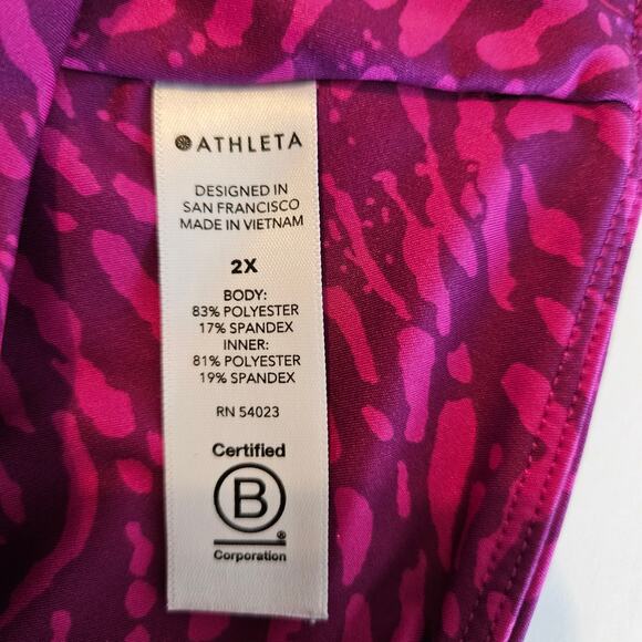 Athleta Ace Printed Pink 13.5 Tennis Skort with Pockets Plus Size 2x Workout - Picture 8 of 9